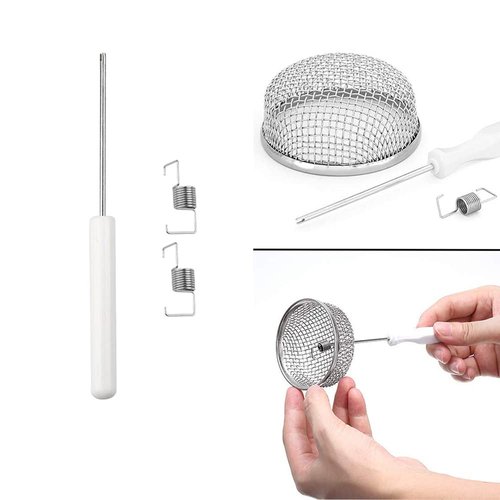 DSkoiph Pack of 2 Stainless Steel Flying Insect Bug Cover 2.8" Mesh Flying Insect Screen RV Furnace Vent Cover with Installation Tool