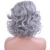 PATTNIUM Old Lady Wig Granny Costume Wig Grandma Wig Short Curly Gray Wig for Women Sythetic Wigs with Wig Cap