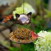 Mentoart Bird Feeder for Outside, Squirrel Proof Metal Wild Bird Feeder Decoration for Hanging Outside Garden Yard, Cute Cat-Shaped
