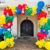 MOMO RUCCI 144Pcs Red Blue Yellow Green Balloon Arch Garland Kit,with Star Foil Balloon Double Stuffed Red Blue Balloons for Super Bro Carnival Themed Birthday Party Decorations Video Game Baby Shower