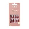 KISS Bare but Better, Press-On Nails, Nail glue included, 'Chemistry', Red, Medium Size, Almond Shape, Includes 28 Nails, 2g Glue, 1 Manicure Stick, 1 Mini file