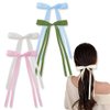 Tassel Ribbon Bow Hair Clips French Barrette Hair Bows Clip for Women Hair Accessories for Girls 4pcs Hair Clips for Women Tassel Ribbon Bowknot Hair Clip for Girls Clip In Hair Bows With Long Tail