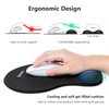 Soqool Mouse Pad, Ergonomic Mouse Pad with Comfortable Gel Wrist Rest Support and Lycra Cloth, Non-Slip PU Base for Easy Typing Pain Relief, Durable and Washable, Classic Black