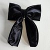 Handcrafted Velvet Hair Barrette Duo with Extra Long Tail - Set of 2 | Hair Bow Clips for Women, Hair Ties for Girls, Elegant Hair Styling Accessories in Black