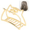 Hair Claw Clips, Metal Strong Hold NonSlip Cat Shape Jaw Clips Hair Holder for Women (bright gold)