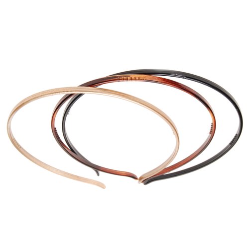 France Luxe Belle Skinny Headband 3-Pack - Black/Gold/Tortoise