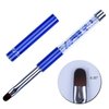 Ycyan 1Pcs Oval UV Gel Nail Brush Rhinestone Handle Professional Nail Art Tools Size 8
