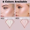 MEICOLY Baked Highlighter Powder Palette,Natural Face Highlighter Shimmer Powder,Long Lasting Glittery Highlighter Makeup Face Luminizer,01 Pearl White