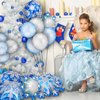 60 Pieces Winter Theme Balloons Set, Includes 50 Pieces Snowflakes Latex Balloons and 10 Pieces Snowflake Foil Balloons for Winter Theme Party Baby Shower Birthday Christmas Party Decoration