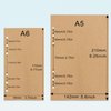 A5 Refill Paper, [3 Pack] Toplive 100GSM Thick Refillable Paper 6 Hole Filler Inserts Loose Leaf Paper 135 Sheets (270 Pages) for 6 Ring Binder Journal Notebook-Kraft Paper