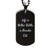Reusable Smoke Cat Gifts, Life is Better with a Smoke Cat, Smoke Cat Black Dog Tag from Friends