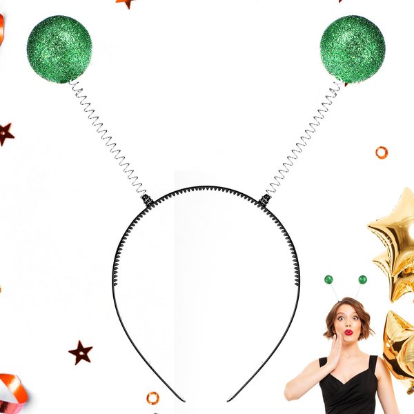 YUXIANLB Alien Headband for Adults Women, Glitter Alien Costume Accessories Alien Antenna Headband for Space Theme Party Costume Outfit(Green)