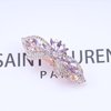 Erimberate Bohemian Sparkly Rhinestone Hair Clip Barrette Floral Hair Barrette Crystal Wedding Hair Clip Gold Cz Paved Hair Barrette Vintage Headclips Bride Barrette Headwear Bridal Hair Accessories