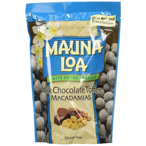 Mauna Loa Premium Hawaiian Roasted Macadamia Nuts, Milk Chocolate Toffee Flavor, 10 Ounce