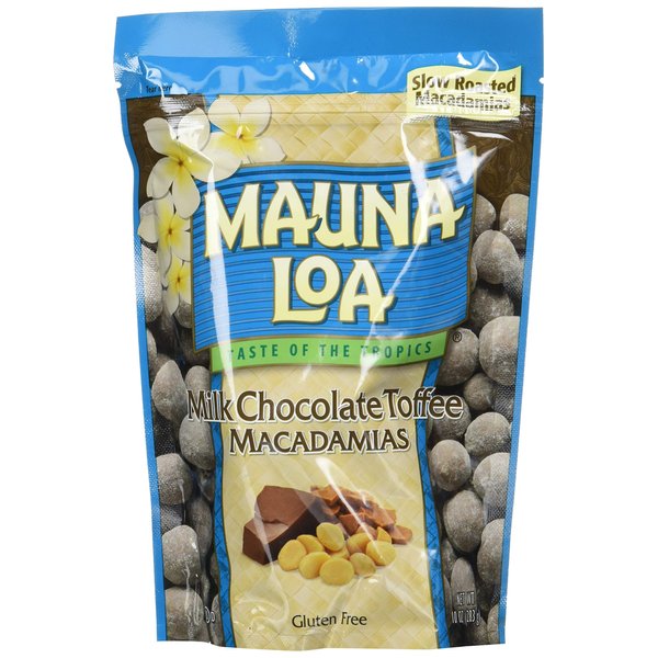 Mauna Loa Premium Hawaiian Roasted Macadamia Nuts, Milk Chocolate Toffee Flavor, 10 Ounce