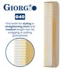 Giorgio G40 Handmade All Fine Tooth Pocket Comb, Hair Comb Straightener for Everyday Grooming Styling Hair, Mustache and Beard for Men Women and Kids, Use Dry or with Balms, Saw Cut and Polished