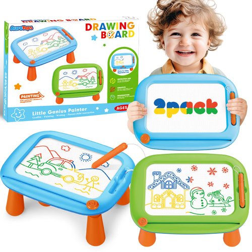 AuroTops 2pcs Magnetic Drawing Board Toddlers Toys, Magnetic Doodle Board Early Educational Learning Toy, Writing Painting Magnet Doodle Pad Toys for 3 4 5 Years Old Kids Boys Girls Birthday Gift