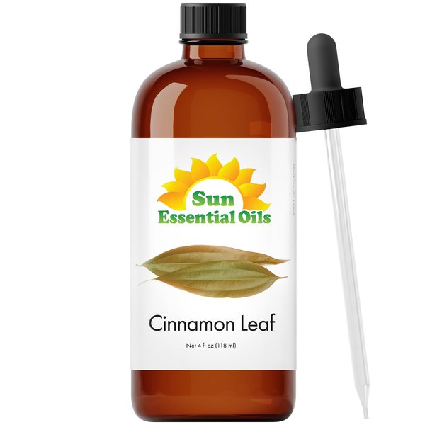 Sun Essential Oils - Cinnamon Leaf 4oz Bottle for Humidifier, Diffuser, Soaps, Candles, Aromatherapy, Home Care - Cinnamon Leaf Essential Oil for Soap Making - Cinnamon Leaf Oil