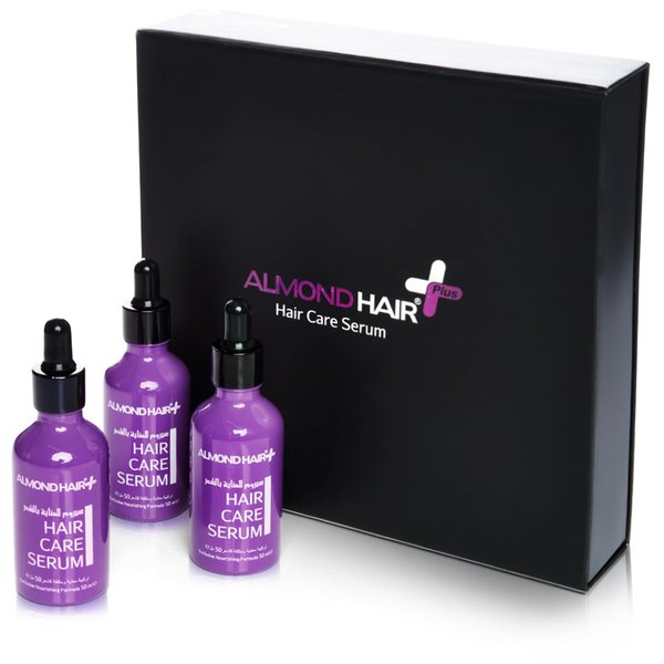 Almond Hair Growth Serum – 3-Pack 50ml Hair Regrowth Treatment for Women – Hair Regrowth Serum for Hair Thinning, Loss, Damaged Hair – Non-Greasy Hair Serum with Natural Henna Extract (3 Pack)
