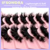 IFSOWDRA Dramatic Lashes Mink Long 20mm/25mm Mink False Strip Lashes Wispy Flase Eyelashes Natural Look D Curl Lashes Strips 3D/5D Volume Full Lashes Pack