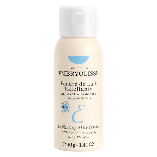 Embryolisse Exfoliating Face Scrub Powder - Facial Cleanser that Exfoliates, Tones and Softens the Skin - With Coconut & Milk Powder - for All Skin Types, Even Sensitive, 1.41 Oz