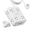 Surge Protector Power Strip with USB, TROND Ultra Thin Flat Plug 15ft Extension Cord 1625W, 3 USB A & 1 USB C, 8AC Outlets 1440J Surge Protection Wall Mount for Home Office Dorm Room Essentials, White