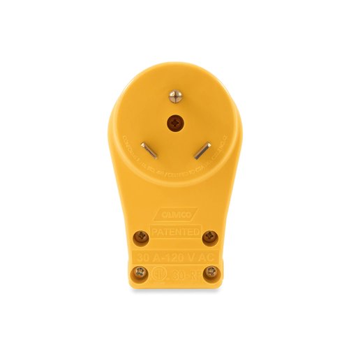 Camco Power Grip Camper/RV Replacement Plug | Attach 30 Amp Plug to Existing RV Extension Cord | Features 30 Amp RV Plug (NEMA TT-30P) & Ergonomic Power Grip Handle | Rated for 125 V/3750 W (55245)