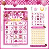 Liliful 35 Pcs Cowgirl Party Bingo Game 24 Players Western Cowgirl Bingo Cards Let's Go Girls Party Games for Girls Adults Family Gathering Pink Disco Cowgirl Bachelorette Party Supplies