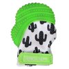 Malarkey Kids Munch Mitt Teething Mitten - The Original Mom-Invented Silicone Teether Mitten with Travel Bag – Ideal Teething Toys - Green Cactus