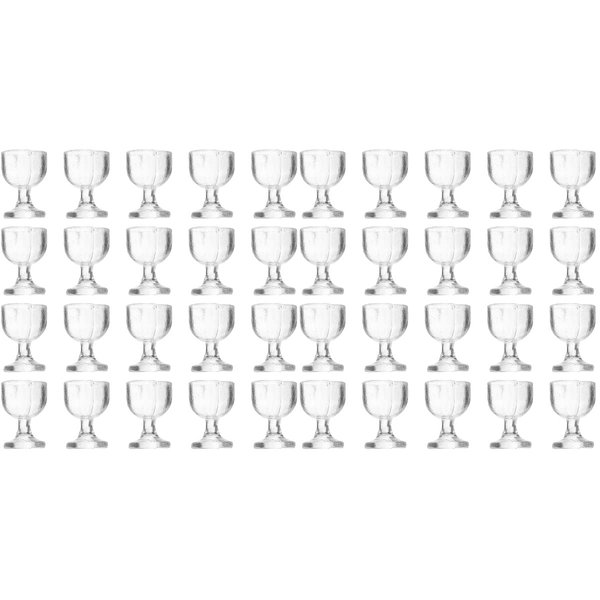 LOGOFUN 40 Pcs Dollhouse Miniature Wine Glasses 1:12 Scale Drink Cups Round Bottom Glasses Kitchen Accessories Decorations
