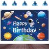 LDWLYW Space Birthday Backdrop Outer Space Happy Birthday Banner Backdrop for Boys Kids Planet Astronaut Space Theme Photo Background Space Birthday Decorations Party Supplies 5x3ft