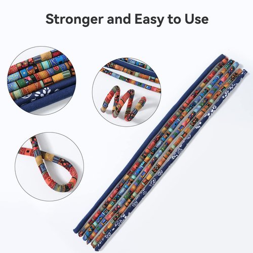 Spiral Lock Hair Tie Dreadlock Accessory Dreadlock Ponytail Holder Bendable Hair Ties for women and men 25 Inch Colorful Curly Hair Holder With Storage Bags (Colorful Blue)