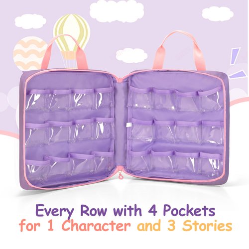 GRAOSO Carrying Case Compatible with Little Tikes Story Dream Machine Books, Hold Up to 8 Characters and 24 Books, Toy Storage Bag for Storybook, Character Collection, Purple (Bag Only)