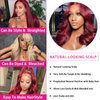 99J Burgundy Lace Front Wigs Human Hair 200 Density 26 Inch 13x4 Body Wave HD Lace Front Wigs Human Hair With Pre Plucked Glueless Red Wig Wine Red Lace Front Wigs