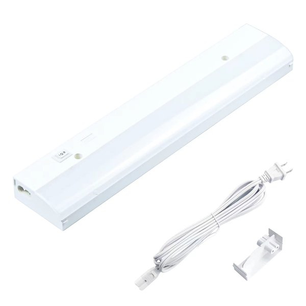 LUMILAND LED Cabinet Light Set, 12 inch Plug in Under Counter Light Fixture Warmwhite(3000K) Over Sink Lighting for Kitchen, Office, Garage, Workshop
