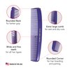 Allegro Combs 1000 X-Large Styling Comb Hair Cutting Barber Stylist Shampoo Combs All Purpose Wide And Fine Tooth Made In The USA 2 Pc. (Purple)