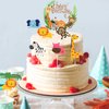 FOIMAS 36pcs Safari Animal Cake Toppers,Jungle Animal Birthday Cupcake Topper Banner for Kids Birthday Party Baby Shower Decoration Supply