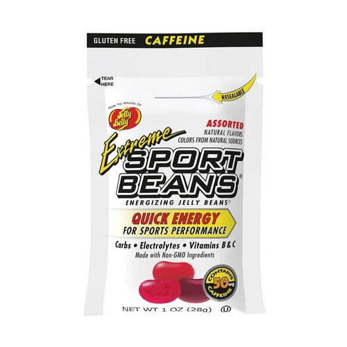 Jelly Belly Sport Beans- Extreme Assorted - Energy Chews with Caffeine [24 Pack] Box (Cherry, Watermelon & Pomegranate) Click for More Sizes 1 Ounce