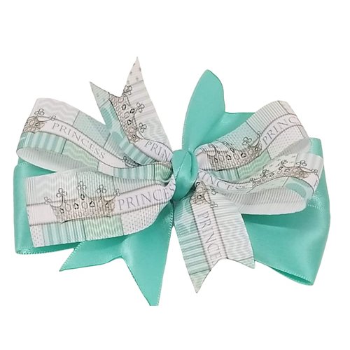 Princess on Aqua Hair Bow