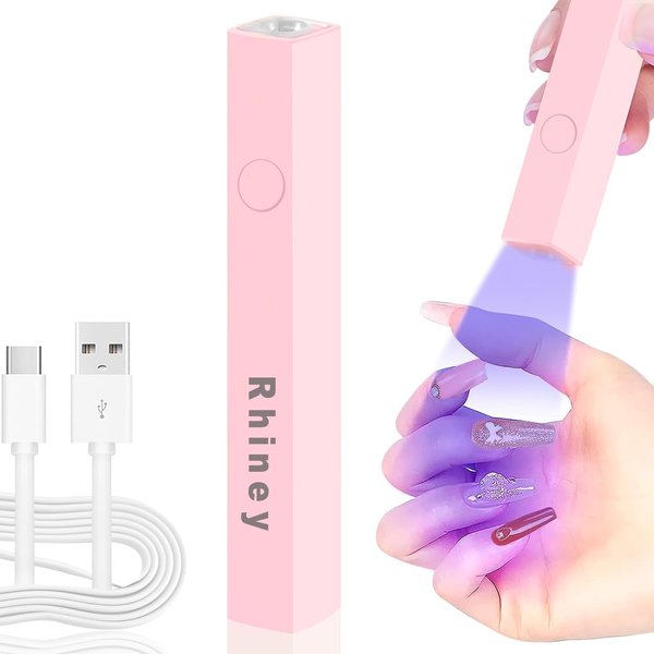 Mini U V Light for Gel Nails,Portable Nail Dryer, Flash Cure Lamp for Gel Nails, LED Nail Lamp,USB Nail Dryer for Fast Curing at Salon Home DIY (One Size fit for All, Pink)