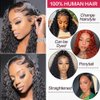30 Inch 13x6 Deep Wave Lace Front Wigs Human Hair HD Transparent Wigs Human Hair for Women 200% Density Glueless Lace Front Wigs Human Hair Pre Plucked Curly Wig Human Hair with Baby Hair