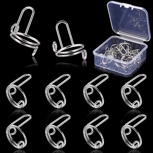 Noverlife 10PCS Wudu Nail Rings for Acrylic Nails, Size Adjustable Fingernail Rings No Adhesive, Reusable Halal Nail Ring Set, Daily Wear Non-Tarnish, Silver Metal Ring for Press on Nails with No Glue