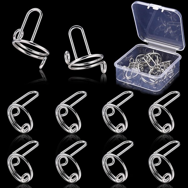 Noverlife 10PCS Wudu Nail Rings for Acrylic Nails, Size Adjustable Fingernail Rings No Adhesive, Reusable Halal Nail Ring Set, Daily Wear Non-Tarnish, Silver Metal Ring for Press on Nails with No Glue
