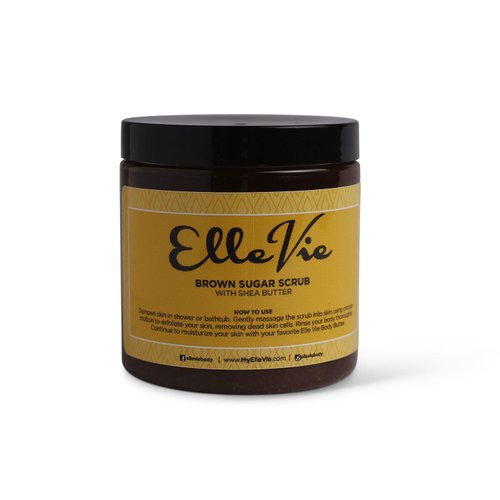 Elle Vie Unscented Body Scrub, Natural Polishing Scrub, Brown Sugar Body Exfoliator for Firm, Hydrated Skin, Body Scrub for Men & Women for Dry, Dead Skin, White Elephant Gift