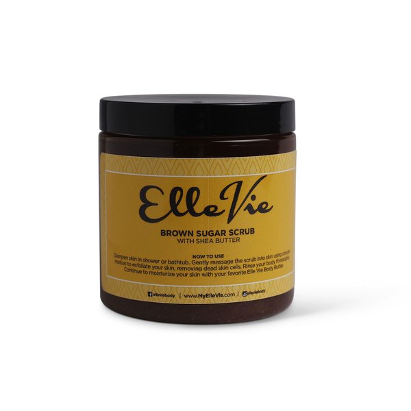 Elle Vie Unscented Body Scrub, Natural Polishing Scrub, Brown Sugar Body Exfoliator for Firm, Hydrated Skin, Body Scrub for Men & Women for Dry, Dead Skin, White Elephant Gift