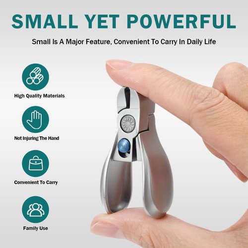 GMELOV Small Nail Clippers Fingernail & Thick Toenail Clipper Cutters Sharp Stainless Steel Wide Jaw Openning Self-Collecting Nail Clipper for Men Women Seniors Portable Mini Nail Trimmer with File