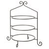 3 Tier Pie Plate Stand - Solid Satin Black Wrought Iron Triple Rack Display Amish Handmade in USA