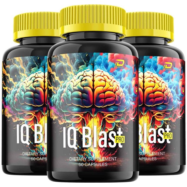 IQ Blast Pro Brain Supplement Capsules – IQBlast Pro All-Natural Maximum Strength Formula for Enhanced Memory and Focus Pills, IQ BlastPro Support and Reviews (3 Pack – 180 Capsules)