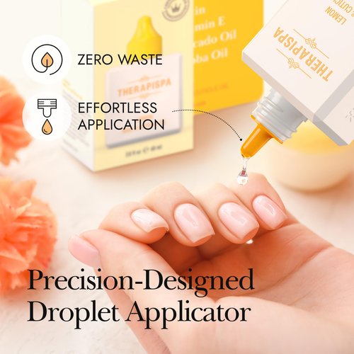 THERAPISPA Professional Nail & Cuticle Oil with Avocado Oil, Jojoba Oil, Biotin (B7), and Vitamin E to Protect, Strengthen, and Hydrate Nails & Cuticles (Lemon, 2.0 fl oz)