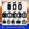 Running Horse Double Toggle Light Switch Wall Plate (Double Toggle, Black) - MADE IN USA